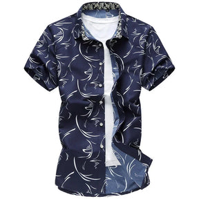 Camisa Masculina Manga Curta Estampa Havaiana