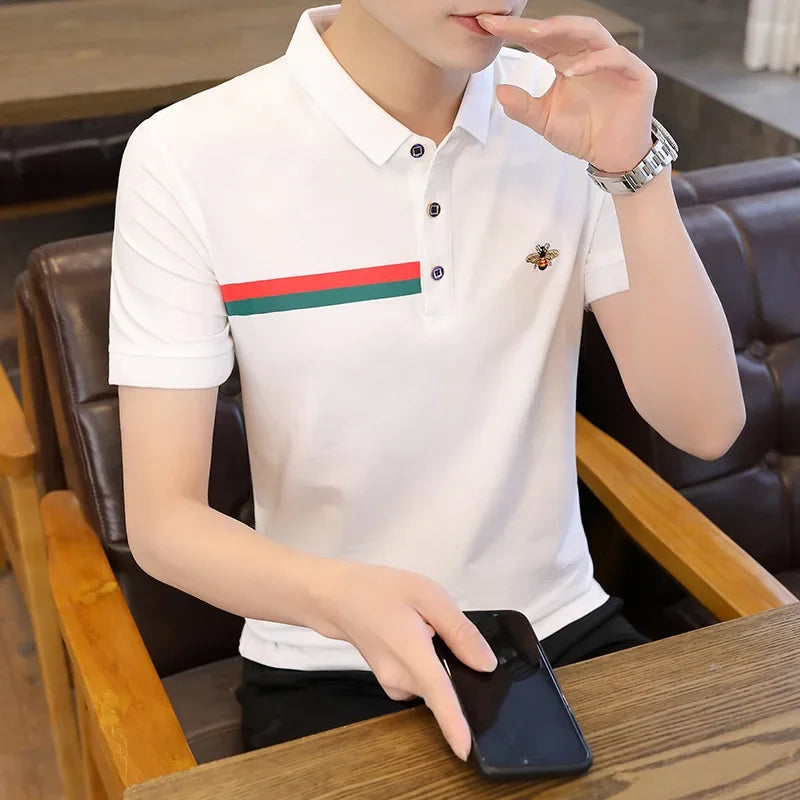 Camisa Polo Masculina Manga Curta Clássica - Respirável e Confortável