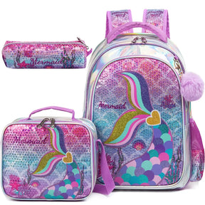 Kit Feminino Escolar Infantil: Mochila, Lancheira e Estojo - CityBag