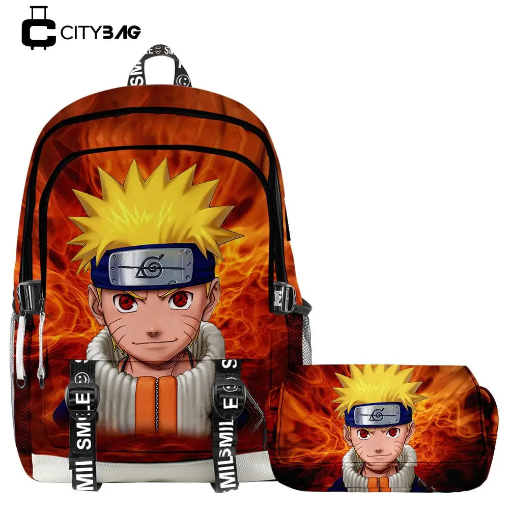 Kit Escolar Naruto: Mochila e Estojo - CityBag