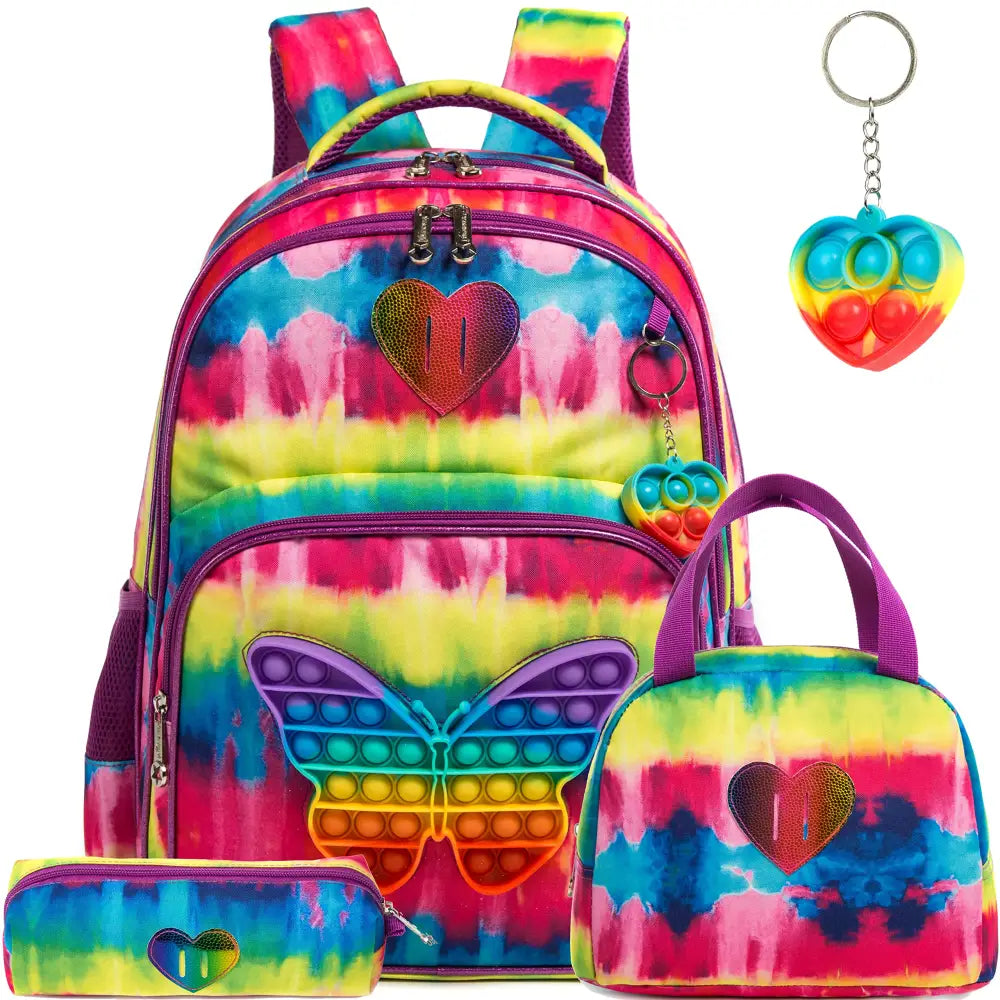 Kit Escolar Pop-it: Mochila, Lancheira, Estojo e Chaveiro