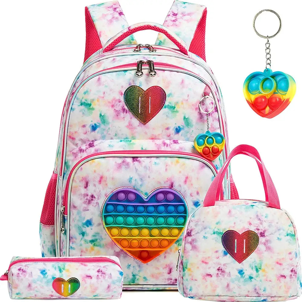 Kit Escolar Sensorial: Mochila com Brinquedo Pop It, Lancheira, Estojo + Brinde