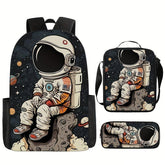 Kit Mochila Astronauta Infantil - Mochila, Lancheira e Estojo Temáticos