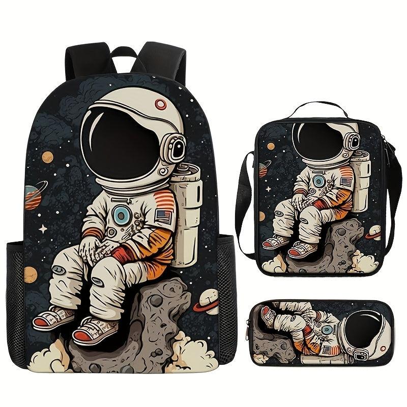 Kit Mochila Astronauta Infantil - Mochila, Lancheira e Estojo Temáticos