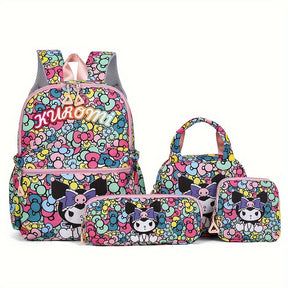 Kit Mochila Escolar Feminina Hello Kitty 4 Peças