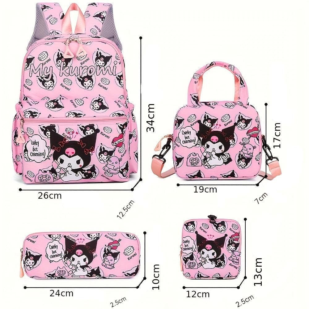 Kit Mochila Escolar Feminina Hello Kitty 4 Peças