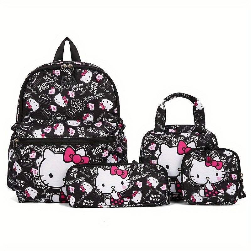 Kit Mochila Escolar Feminina Hello Kitty 4 Peças