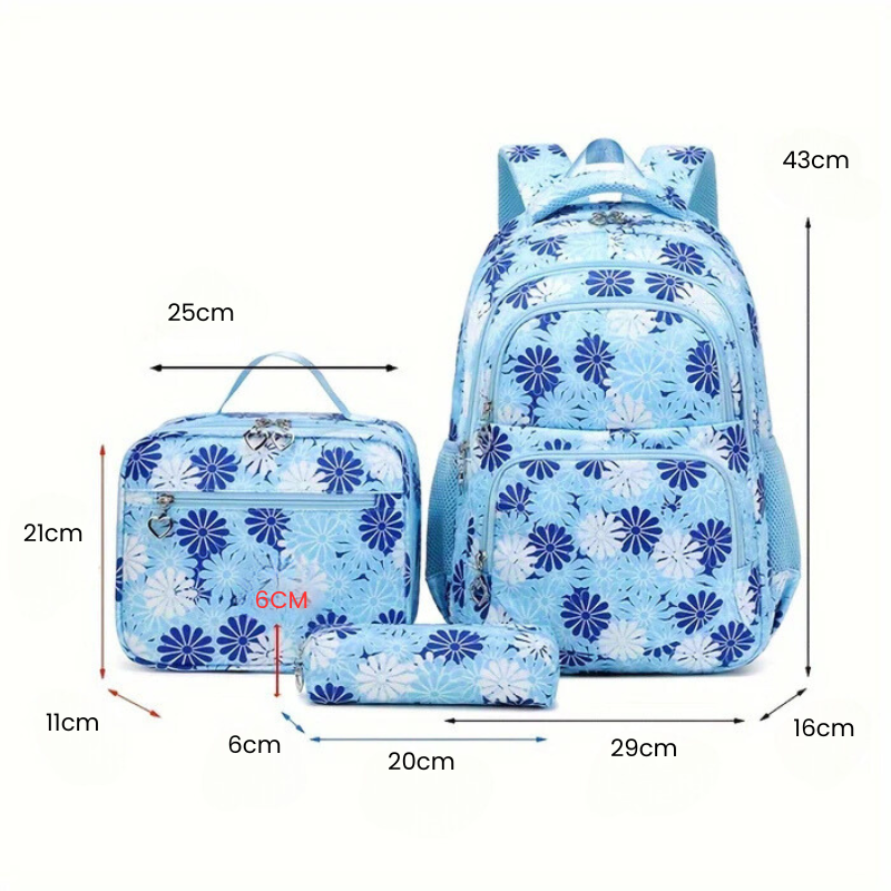 Kit Mochila Escolar Margarida - Mochila, Lancheira e Estojo