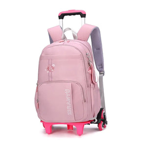 Mochila Escolar com 6 rodinhas para Meninas