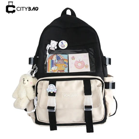 Mochila Escolar com Chaveiro Moda Adolescente - CityBag