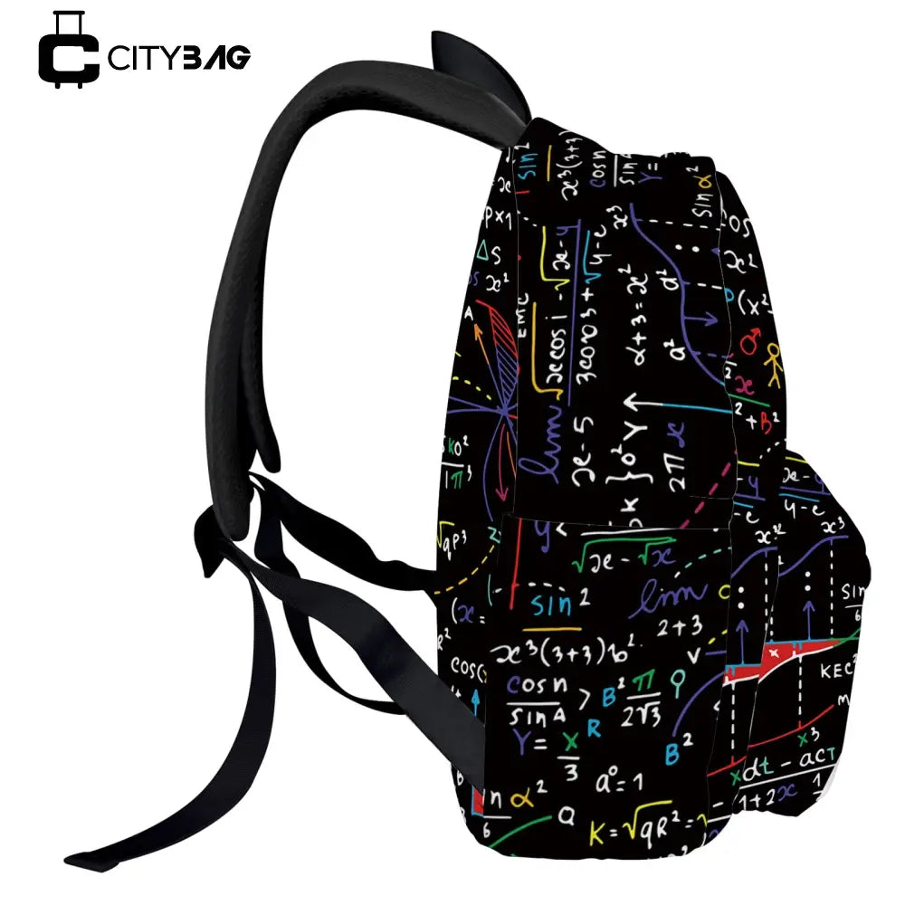 Mochila Escolar Juvenil com Estampa de Cálculos Matemáticos - MCH22