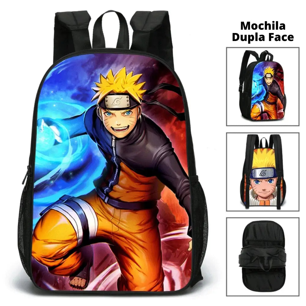 Mochila Escolar Naruto 2 em 1 Estampa Dupla Face - MCH20