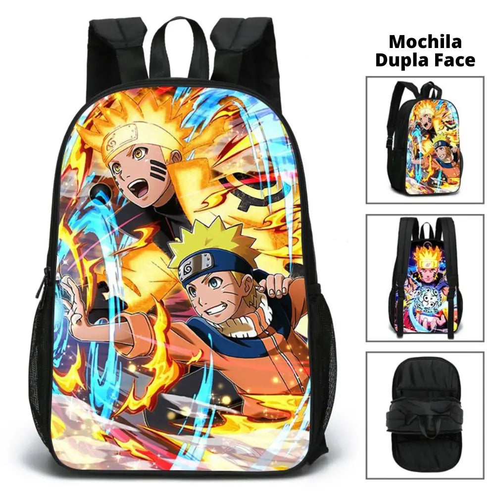 Mochila Escolar Naruto 2 em 1 Estampa Dupla Face - MCH20