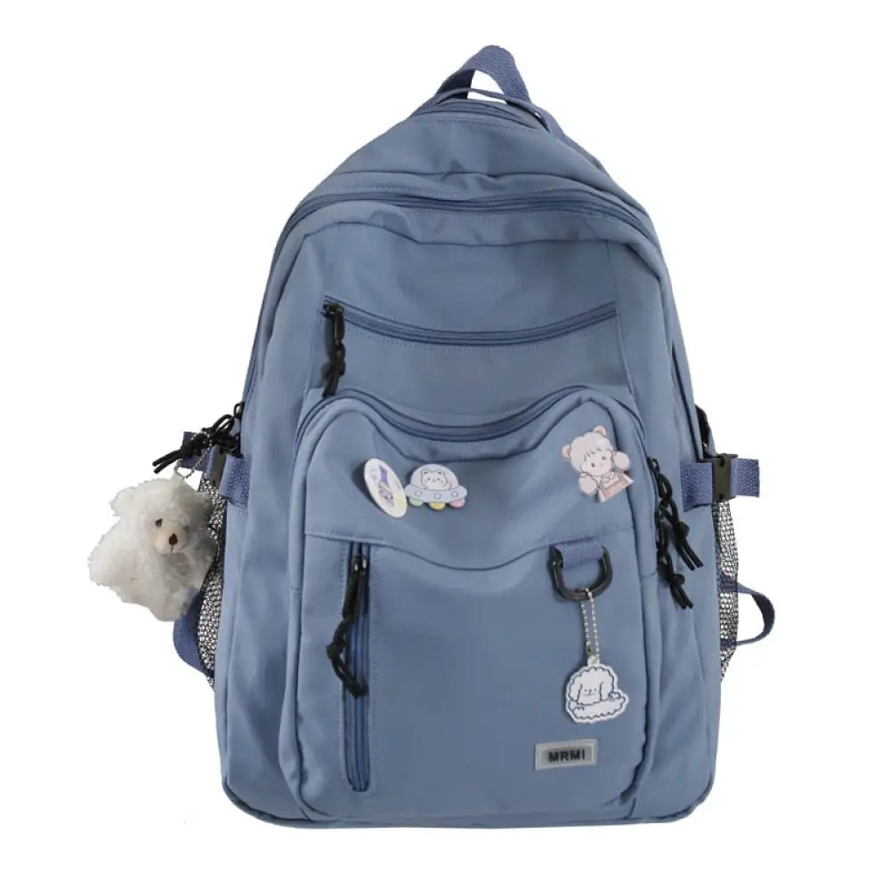 Mochila Escolar Para Adolescentes com Chaveiro de Ursinho - MCH27