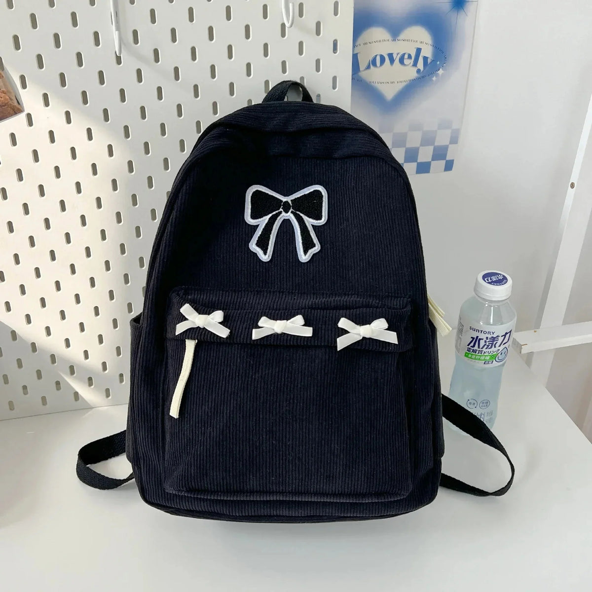 Mochila Escolar Feminina Com Estampa De Laço Mochila de Grande Capacidade