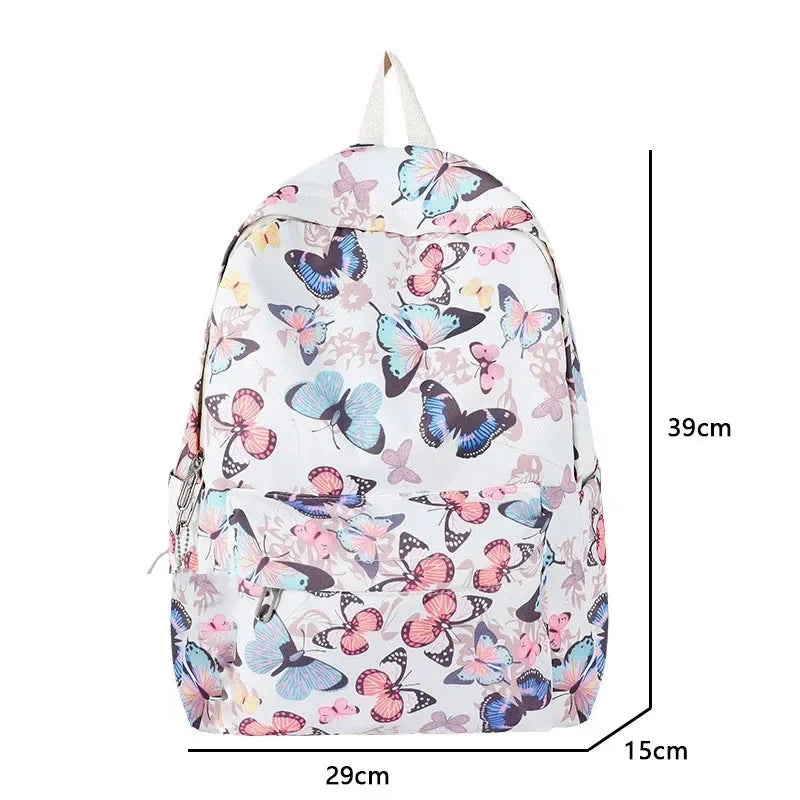 Mochila Escolar Feminina Para Adolescente Estampa Borboleta