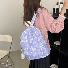 Mochila Escolar Feminina Para Adolescente Estampa Borboleta