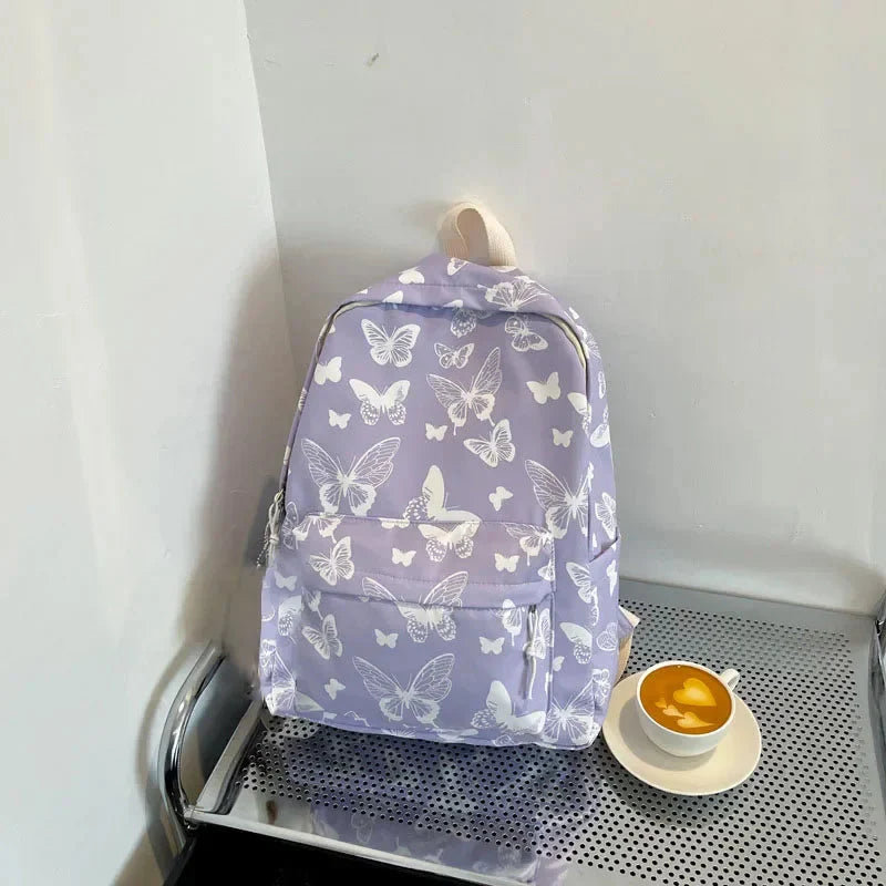 Mochila Escolar Feminina Para Adolescente Estampa Borboleta