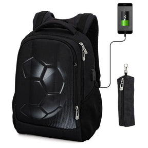 Mochila Escolar Infantil Bola de Futebol 3D + Estojo de Brinde - MCH25