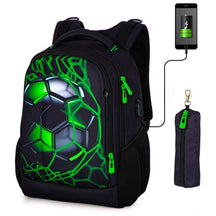 Mochila Escolar Infantil Bola de Futebol 3D + Estojo de Brinde - MCH25