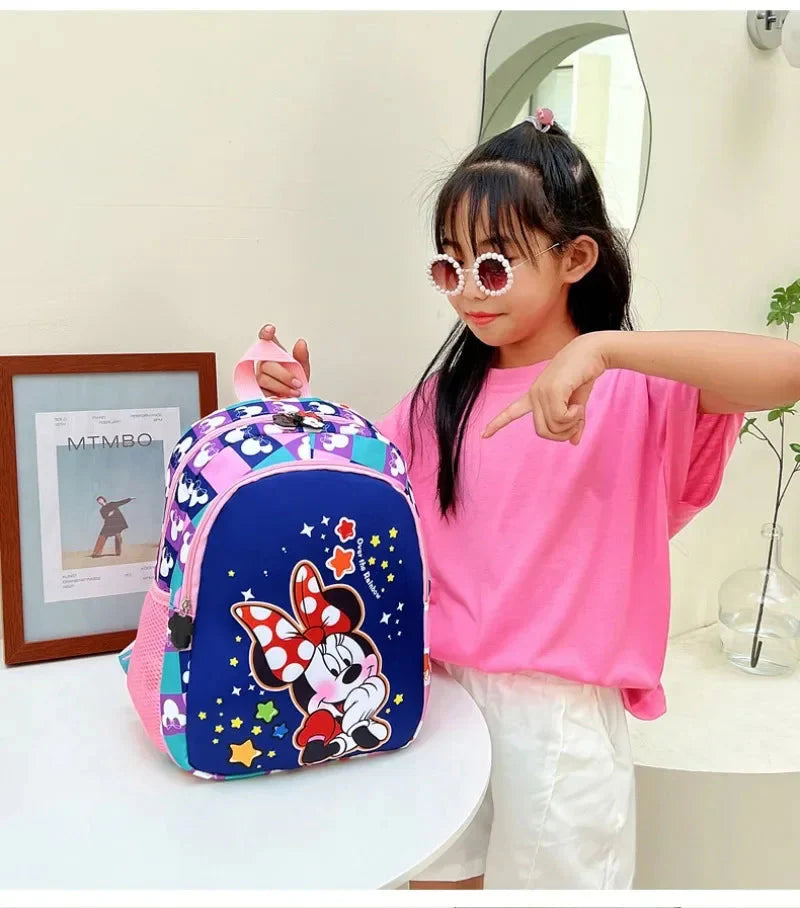 Mochila Escolar Infantil Feminina Estampa desenho Animado Minie Multifuncional