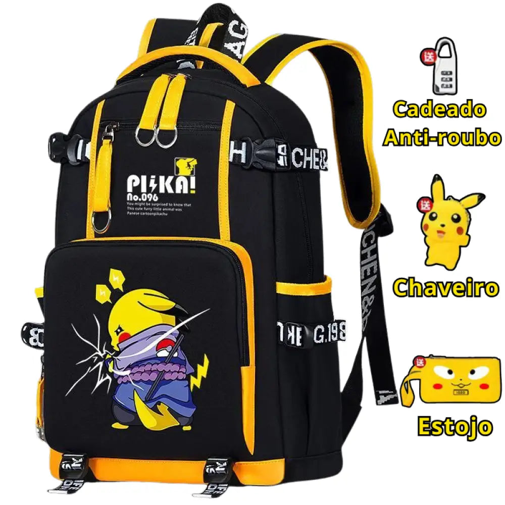 Mochila Escolar Luminosa do Pokémon Pikachu - MCH40