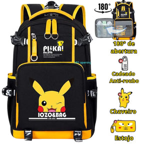 Mochila Escolar Luminosa do Pokémon Pikachu - MCH40