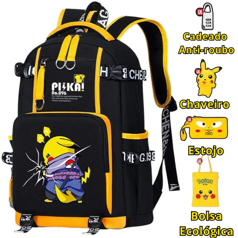 Mochila Escolar Luminosa do Pokémon Pikachu - MCH40