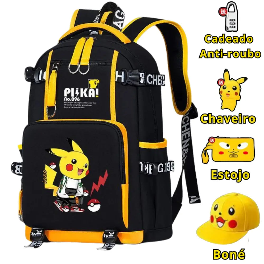 Mochila Escolar Luminosa do Pokémon Pikachu - MCH40