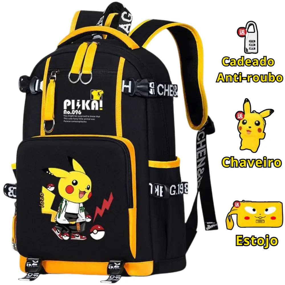 Mochila Escolar Luminosa do Pokémon Pikachu - MCH40