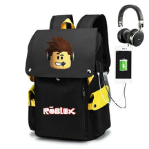 Mochila Escolar Roblox com Entrada de Fones de Ouvido e USB - MCH57