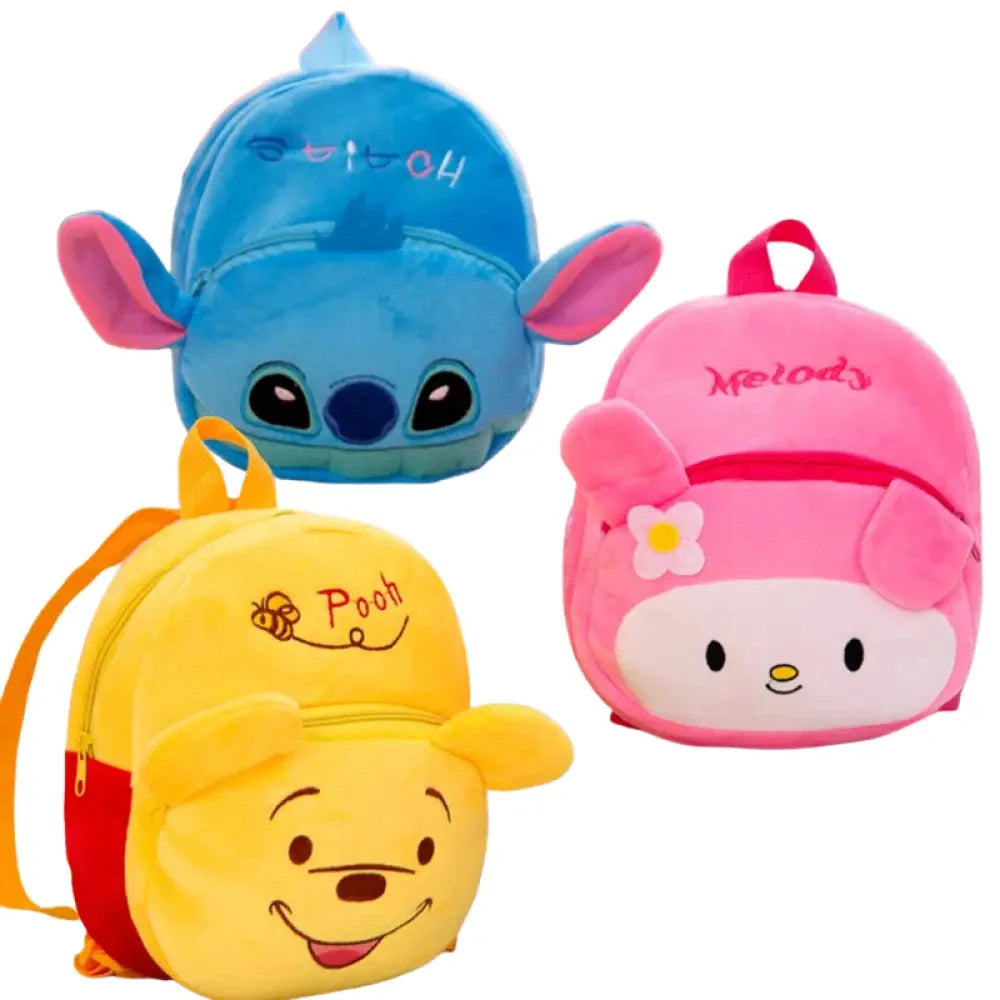 Mochila Infantil de Pelúcia -  Personagens de Desenho Animado - MCH117