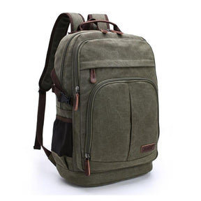 Mochila de Lona Masculina Grande Capacidade Notebook 15,6"