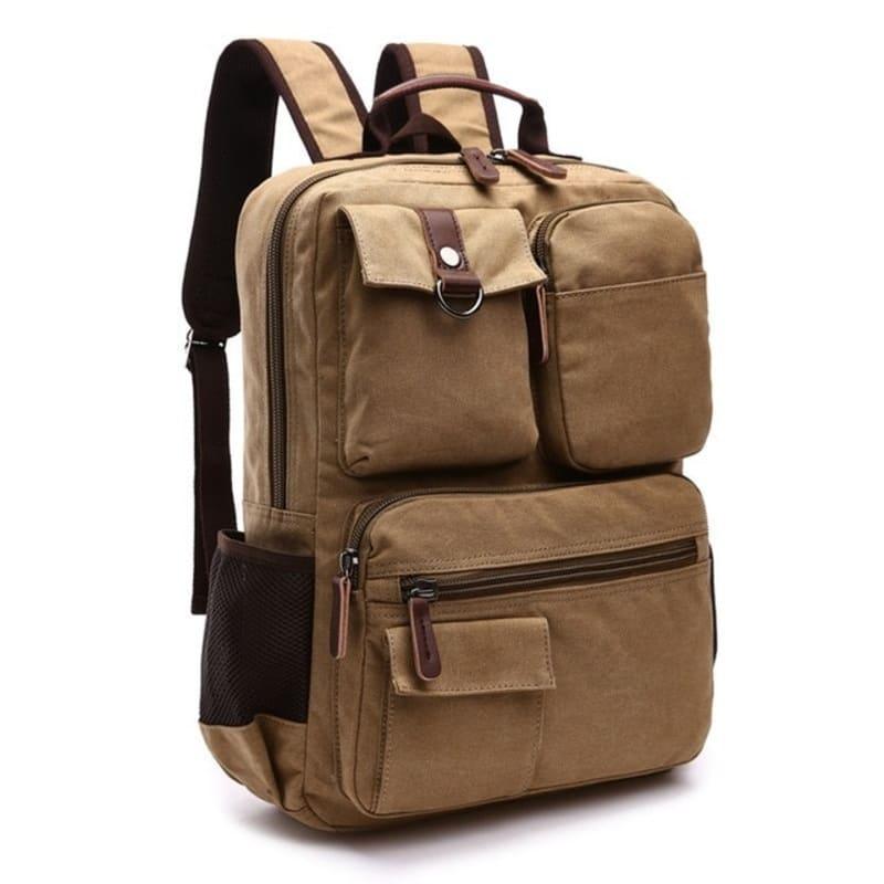 Mochila De Lona Reforçada Masculina Para Viagem Notebook 17"