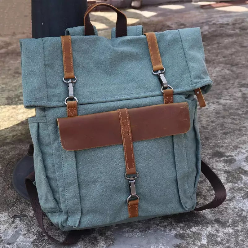 Mochila de Lona Masculina Para Viagem - Suporta Notebook Até 15,6"