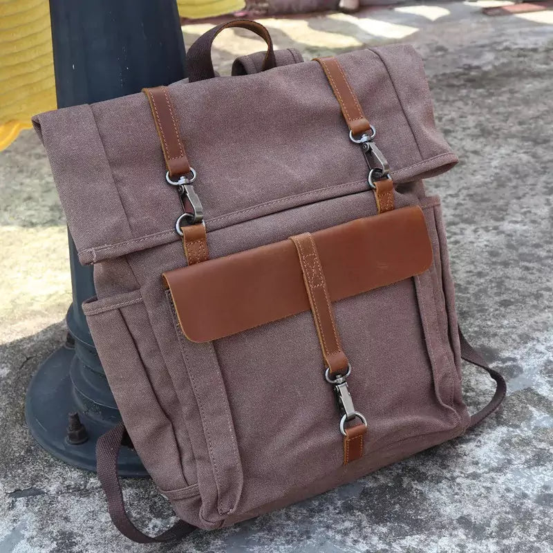 Mochila de Lona Masculina Para Viagem - Suporta Notebook Até 15,6"