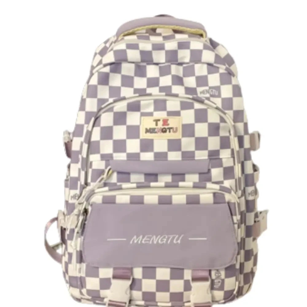 Mochila Escolar Juvenil Feminina Reforçada Xadrez - MCH102